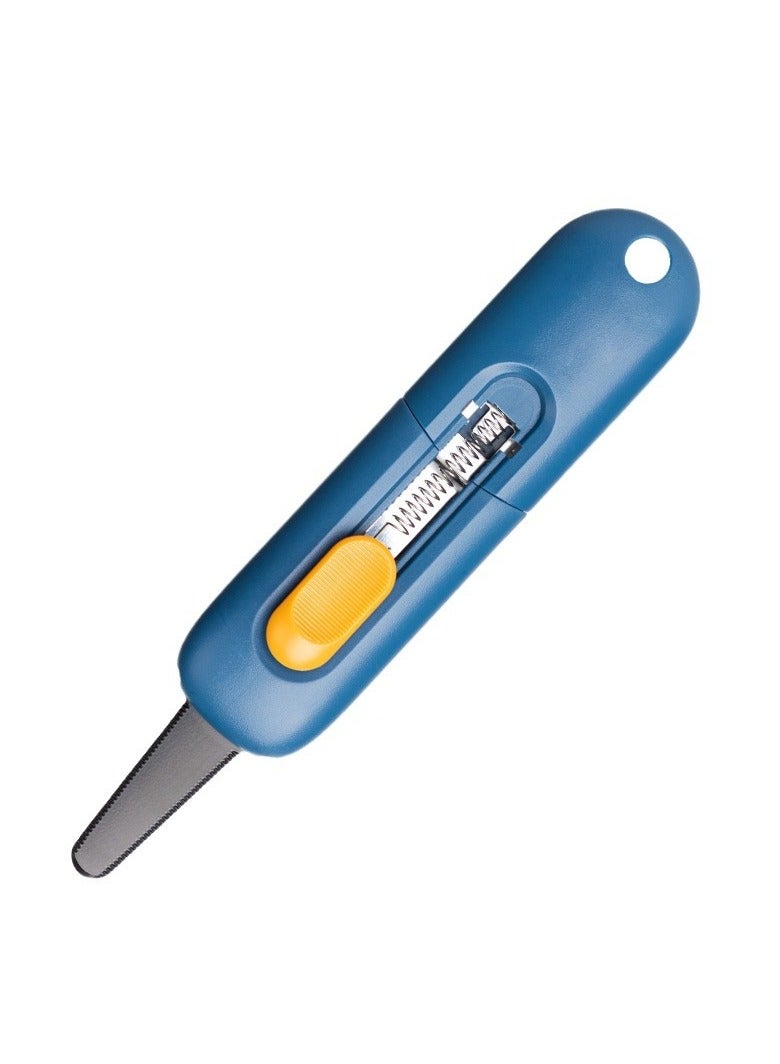 TD700- Utility Knife for Unpacking Express Items Serrated Blade Safe and Hand-Free Box Opening Knife Ceramic Knife Box Opening Knife (Royal Blue)  - Image 1