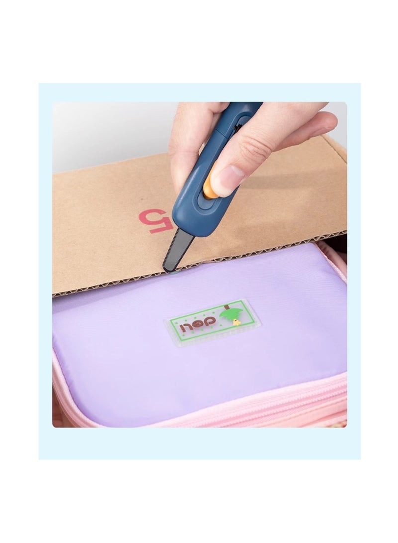 TD700- Utility Knife for Unpacking Express Items Serrated Blade Safe and Hand-Free Box Opening Knife Ceramic Knife Box Opening Knife (Royal Blue)  - Image 5