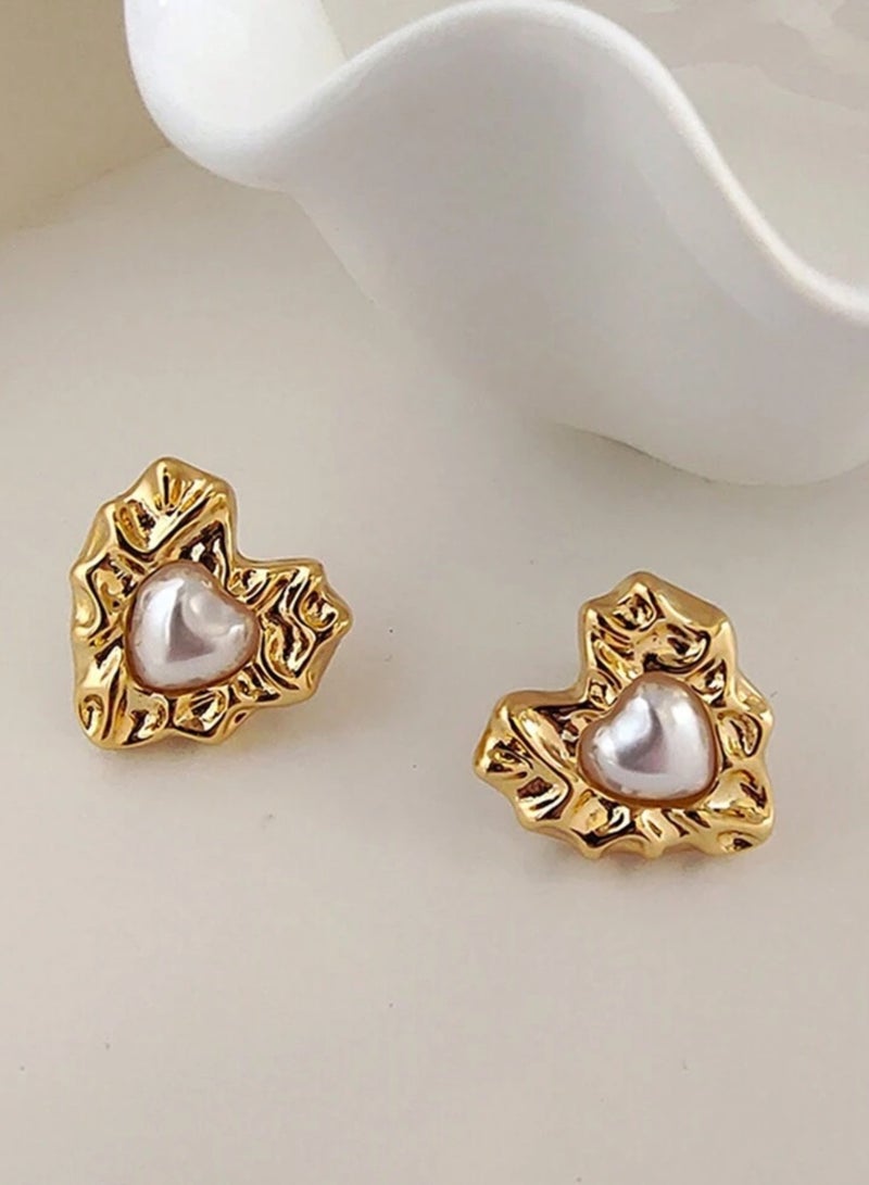 Dangle Charms Elegant & High Quality Stainless Steel Gold Plated Earrings For Women - Image 2