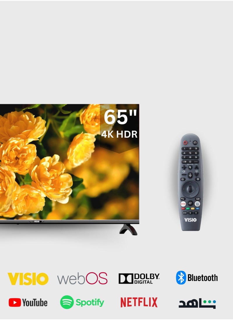 Visio - 65-Inch Frameless 4K Powered by WebOS TV with Built-in Satellite Receiver - Magic Remote - Image 1