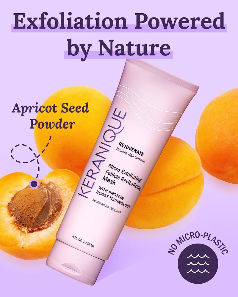 Keranique Micro Exfoliating Mask for Scalp & Hair - Keranique Clarifying Scalp Scrub for Women - Cleansing & Moisturizing Scalp Detox Conditioner - Creates Foundation for Fuller Growth - Hair Mask & Exfoliator - Image 3