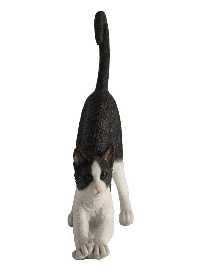 فيرونيز ديزاين تمثال قطة سوداء وبيضاء متمددة من تصميم فيرونيز، مقاس 4 7/8 بوصة، مصنوع من الراتنج ومطلي يدويًا. - Image 3