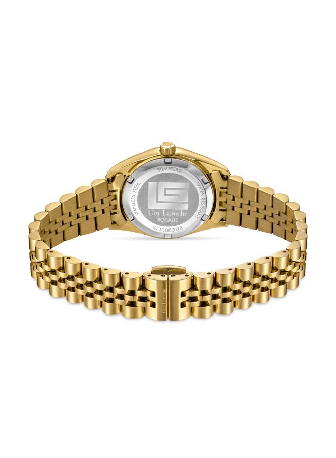 غاي لاروش ساعة روزالي مينا أخضر بسوار معدني ذهبي بعقارب للنساء  ملم - Image 3