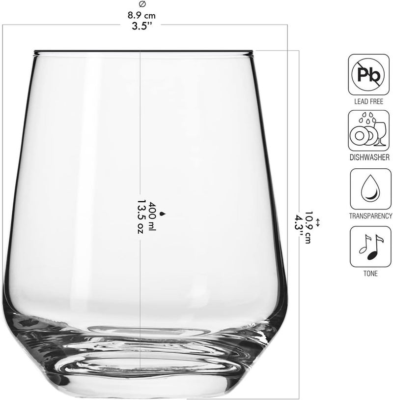 Krosno Water Drinking Glasses Set of 6 135 oz Splendour Collection Elegant Tumbler Collection Ideal for Everyday Use and Entertaining LeadFree Crystalline Dishwasher Safe Made in Europe - Image 2