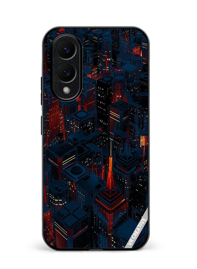 VR CREATIVE Protective Case Cover For Samsung Galaxy S25 Edge Dark City Design Multicolour
