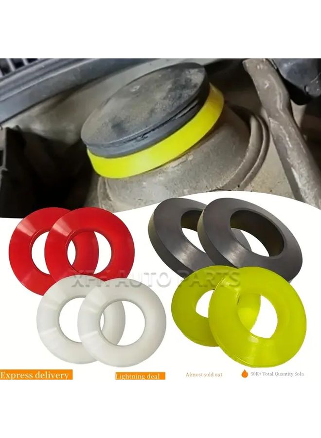 White 2pcs Car Suspension Noise Reduction Kit Strut Mount Bushings Rubber Insulators - Image 1