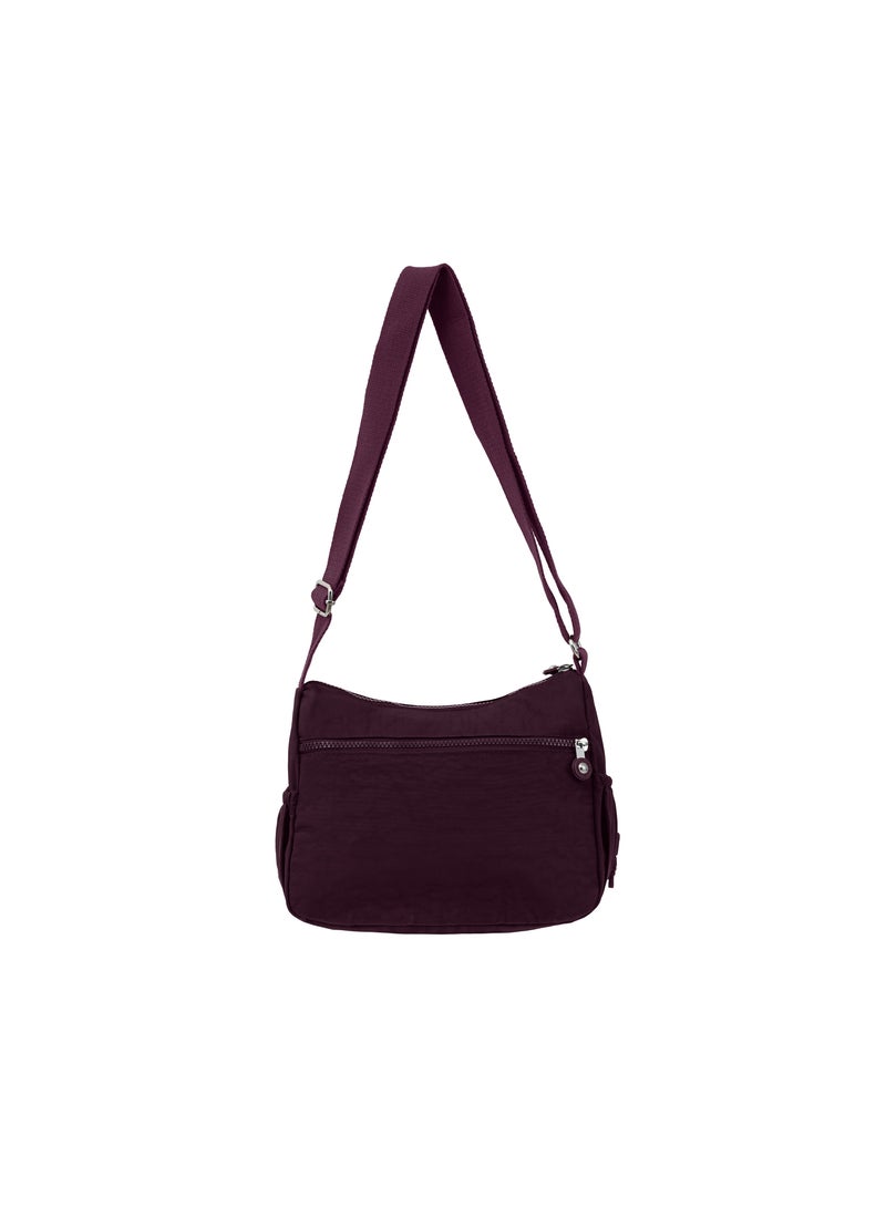 مجموعة كابريس حقيبة كروس بودي متوسطة الحجم للجنسين - نايلون مقاوم للماء، خفيفة الوزن وصغيرة الحجم، لون عنابي - Image 2