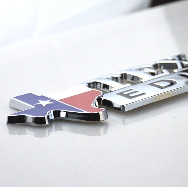 EmbRoom 1x Metal Chrome Texas Edition Star Sate Flag Emblem Fender Side Door Sticker (Chrome) - Image 3