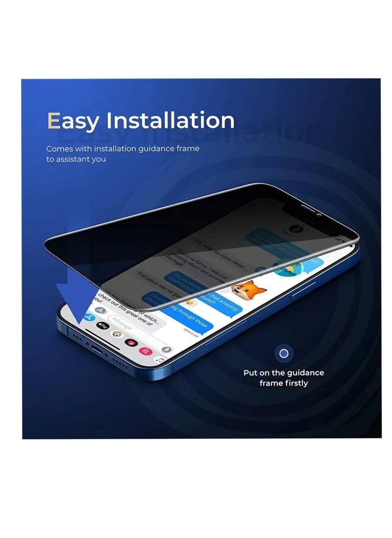 TIGER iPhone Tempered Glass 3 Pack Privacy Screen Protector Set For iPhone 13 Privacy Screen Protector 6.6 Inch Anti-Spy Tempered-Glass, Scratch Resistant iPhone Glass Full-Coverage Glass iPhone 13 Screen Protector - Image 4