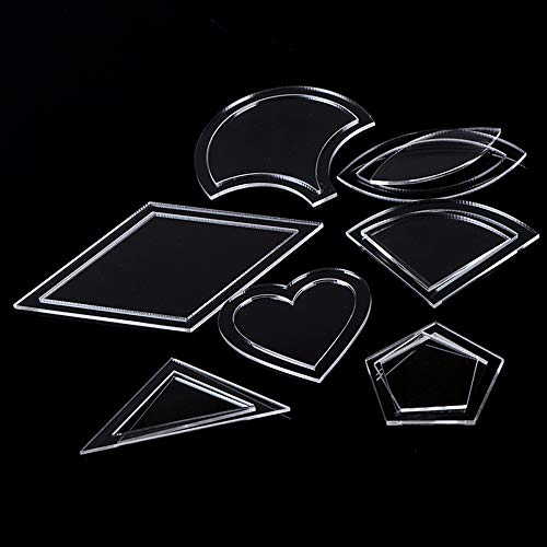 Rayberro 54 Pcs/Set Quilting Templates Quilt Stencils Handmade Mixed Quilt Templates Sewing Patterns Set Quilter Styling Tool Clear Acrylic Stencil DIY Tools for Patchwork Leather Craft Quilting Sewing Tool - Image 5