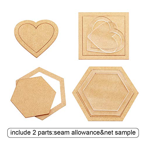 Rayberro 54 Pcs/Set Quilting Templates Quilt Stencils Handmade Mixed Quilt Templates Sewing Patterns Set Quilter Styling Tool Clear Acrylic Stencil DIY Tools for Patchwork Leather Craft Quilting Sewing Tool - Image 3