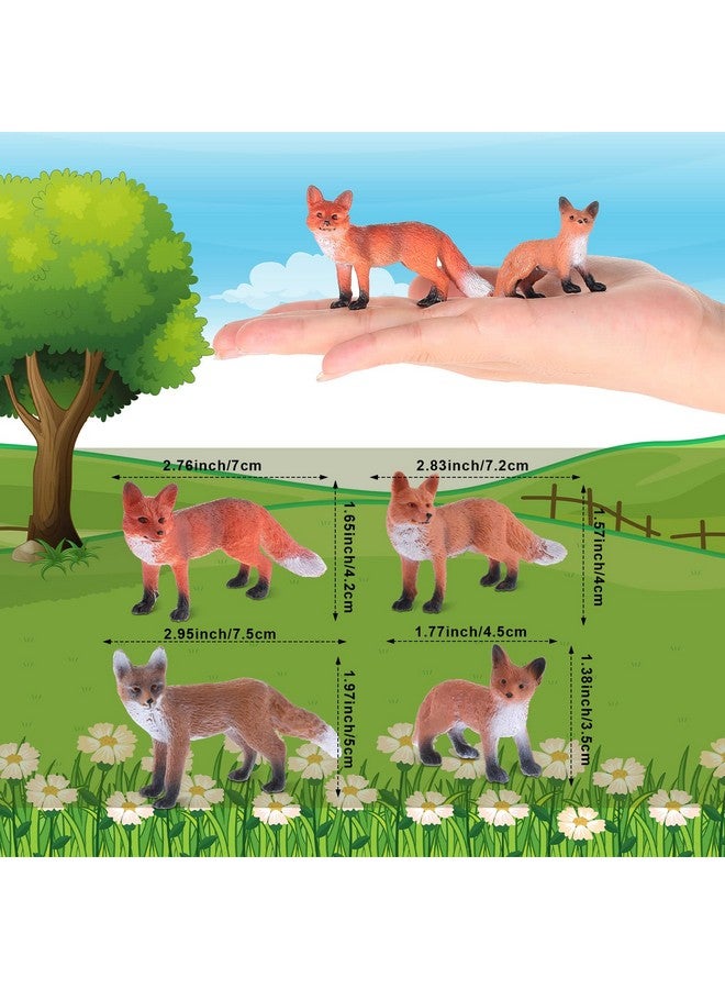 Zomiboo 16 Pcs Fox Toy Figures Set Red PVC Plastic Toys Realistic Miniature Mini Red Wild Fox Figurine Set for Collection Home Decor Accessories Cake Toppers Decoration - Image 2