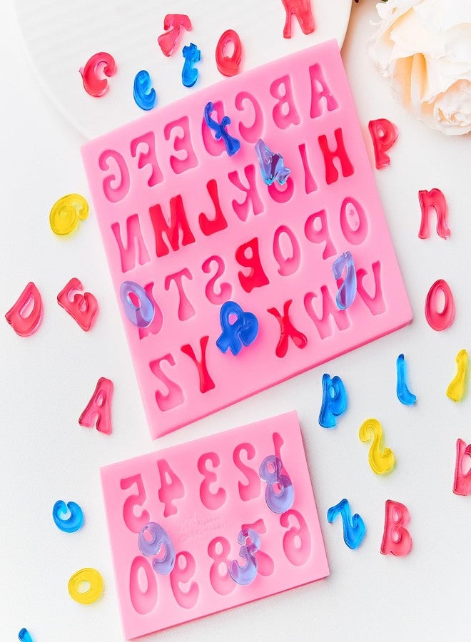 CLUEWR LetterMold 4 PCS Silicone Letter Molds, Non-Stick Chocolate Fondant Molds Uppercase Lowercase Letters And 0-9 Numbers Silicone Molds for Cakes, Desserts Decoration - Image 4
