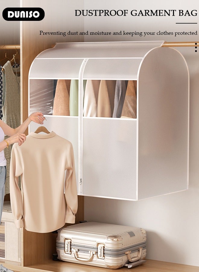 DUNISO Hanging Garment Bag, Large Closet Clothing Protector, Dust-proof Wardrobe Garment Storage Bag, Coat Covers for Closet with Zipper and Clear Window for Suits, Shirts, Jackets, Long Dress - Image 5
