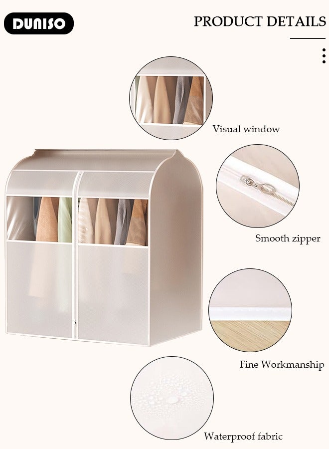 DUNISO Hanging Garment Bag, Large Closet Clothing Protector, Dust-proof Wardrobe Garment Storage Bag, Coat Covers for Closet with Zipper and Clear Window for Suits, Shirts, Jackets, Long Dress - Image 2