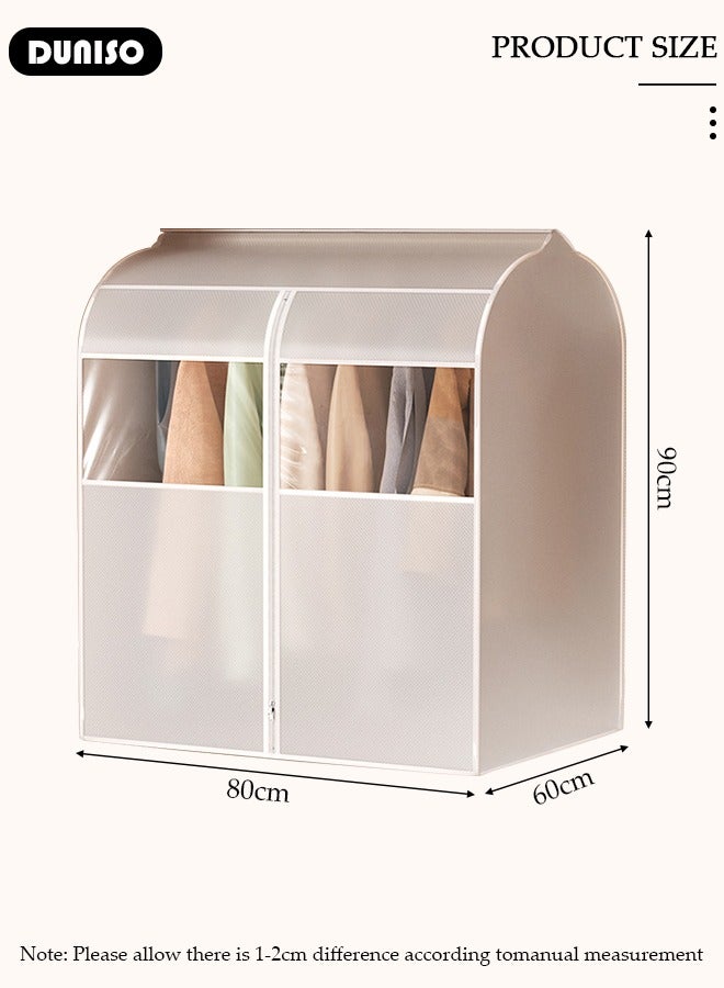 DUNISO Hanging Garment Bag, Large Closet Clothing Protector, Dust-proof Wardrobe Garment Storage Bag, Coat Covers for Closet with Zipper and Clear Window for Suits, Shirts, Jackets, Long Dress - Image 4