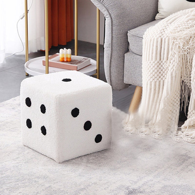 Foot Stool Soft Comfortable Simple Warm Sturdy Base Cube Stool for Home Living Room Bedroom White 20x20x20cm - Image 5