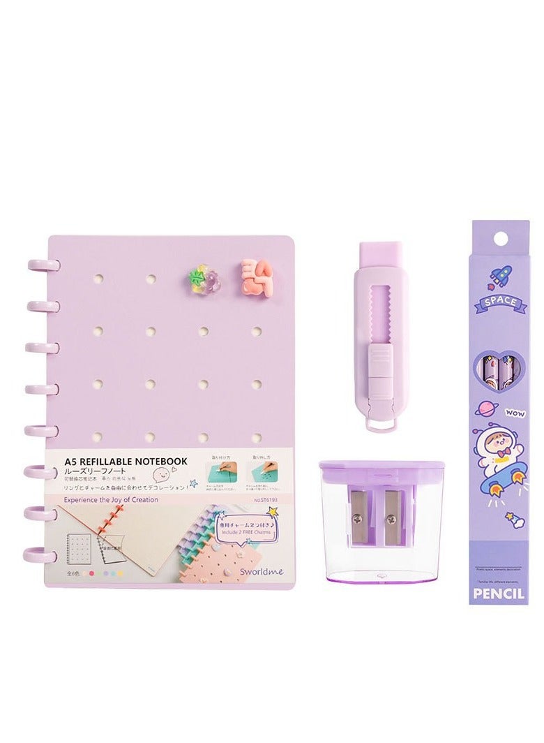 Generic Large Student Stationery Gift Set with Portable Spiral Notebook and Pencil Combo  - Image 1