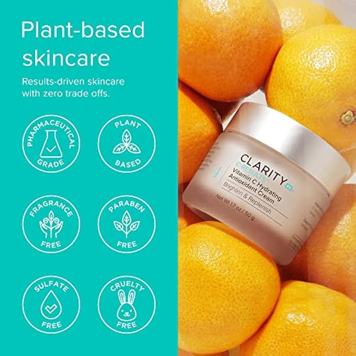 ClarityRx C-Results Vitamin C Hydrating Antioxidant Face Cream, Natural Plant-Based Anti-Aging Facial Moisturizer for Brighter Skin - Image 5