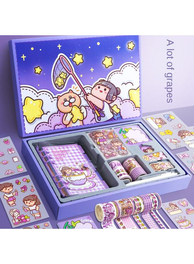 Bluejw Small Potato Cute Hand Ledger Suit Transparent Loose-leaf Book Full Set Of Hand Ledger Tools And Paper Stickers Note Notebook - Image 1