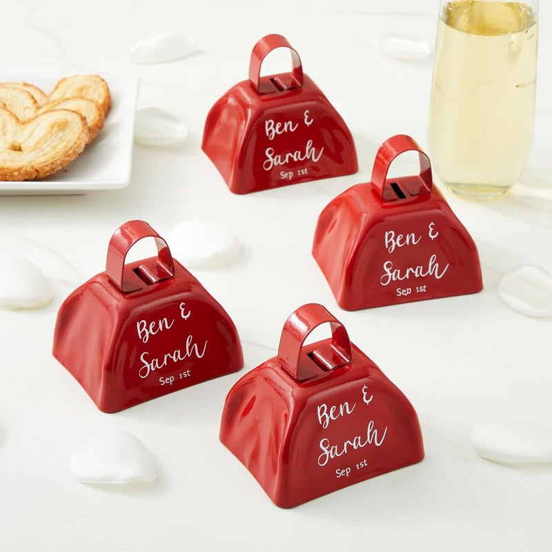 Blue Panda Mini Cowbell - Red Cowbells for Sporting Events - Noise Makers for Sporting Events - Celebration Noise Makers - 3-Inch, Iron, Pack of 12 - Image 3