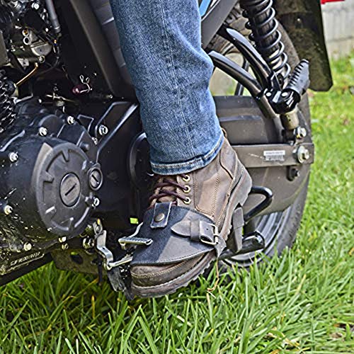Hide & Drink, Motorcycle Boot Protector with Buckle Closure, Protects Shoe from Shifter, Biker Gear, Shoe Cover, Rustic Guard, Full Grain Leather, Handmade, Bourbon Brown - Image 5