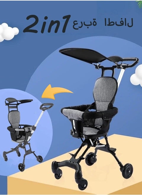 Lightweight Travel Stroller with Reversible Toddler Seat Adjustable Handles Compact Baby Stroller for Travel Foldable Travel Stroller for Toddlers Aged