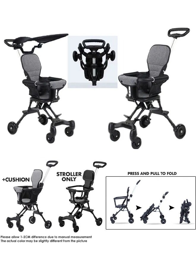 Aissiora - Lightweight Travel Stroller with Reversible Toddler Seat Adjustable Handles Compact Baby Stroller for Travel Foldable Travel Stroller for Toddlers Aged - Image 1