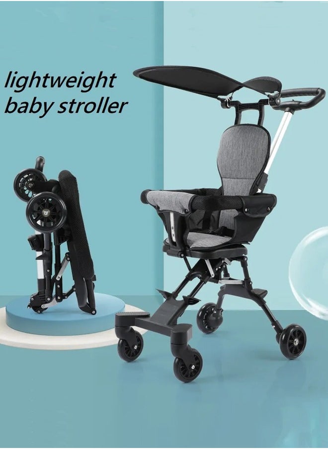 Aissiora - Lightweight Travel Stroller with Reversible Toddler Seat Adjustable Handles Compact Baby Stroller for Travel Foldable Travel Stroller for Toddlers Aged - Image 1