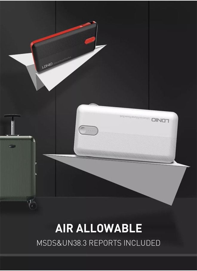 LDNIO - 20000mAh Power Bank Dual USB Power Supply Quick Charge with Built-in With 3 IN 1 Cable - Image 1