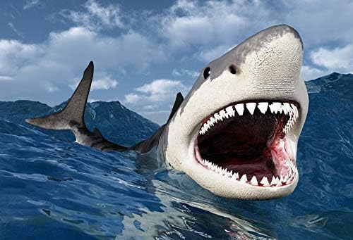 Yeele 6x4ft 3D Ocean Shark Photo Backdrop Underwater World Great White Shark Photography Background Theme Birthday Party Decoration Boy Kid Men Portraits Shooting Vinyl Photo Booth Props - Image 4