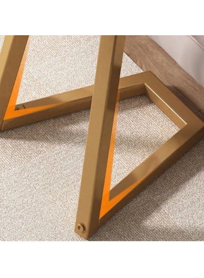 طاولة نهاية على شكل C طاولة جانبية معدنية للمنزل طاولة بسيطة وعصرية لطاولة القهوة طاولة بجانب السرير لون السماء فوق البني - Image 4