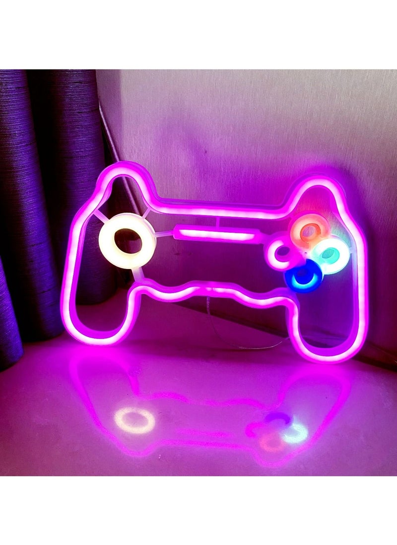 HFN Neon Signs LED Gamepad Shaped Lights Wall Decor Pink  - Image 2