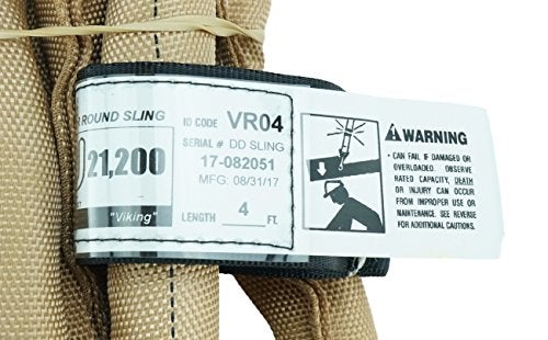 Chenango Supply USA Made VR4 X 4' Tan Slings 4'-30' Lengths in Listing, Double PLY Cover Endless Round Poly Lifting Slings, 10,600 lbs Vertical, 8,500 lbs Choker, 21,200 lbs Basket (USA Poly) (4 FT) - Image 3