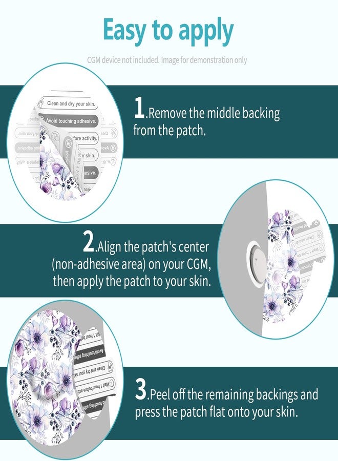 Kooloba Over Patches for Dexcom G7 - Adhesive Patches for Dexcom G7 Waterproof with Easy-Peel Tab Pre-Cut,Stelo Flexible CGM Tape,Long-Lasting for 10-14 Day 20pcs,Bloomingday - Image 4