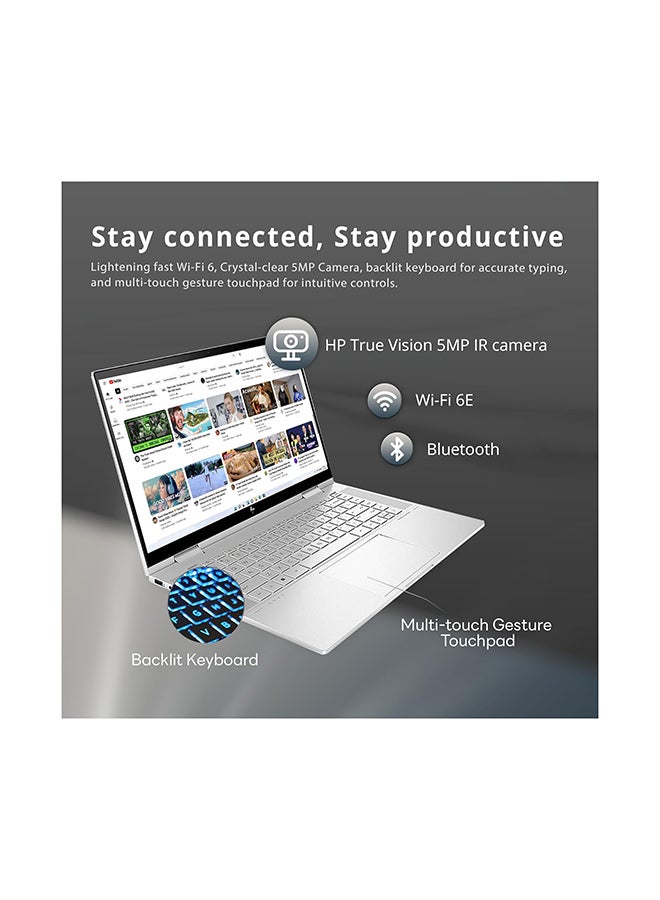 HP كمبيوتر محمول Envy X360 2 في 1 بشاشة لمس FHD مقاس 15.6 بوصة، ومعالج Core i7 1255U/ذاكرة وصول عشوائي سعة 32 جيجابايت/محرك أقراص SSD سعة 2 تيرابايت PCIe/بطاقة رسومات Intel Iris Xe/نظام التشغيل Windows 11 Pro + بطاقة USB Hotface سعة 32 جيجابايت - Image 4