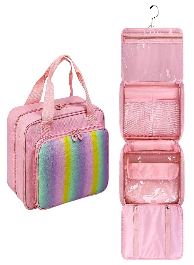 Grekos Hair Accessories Organizer for Girls, Hanging Hair Bow Storage Bag for Girls Hair Clips, Travel Organizer With Hair Clips, Headbands, Scrunchies & Ties - Empty Bag (Pink) - Image 1