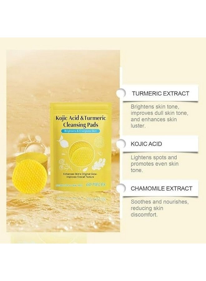 GOMNIK Turmeric Kojic Acid Cleansing Pads, 60 Pcs | Exfoliating Face with Vitamins | Brightening, Dark Spot Removal | Gentle Turmeric Scrub Pads for All Skin Types - Image 5