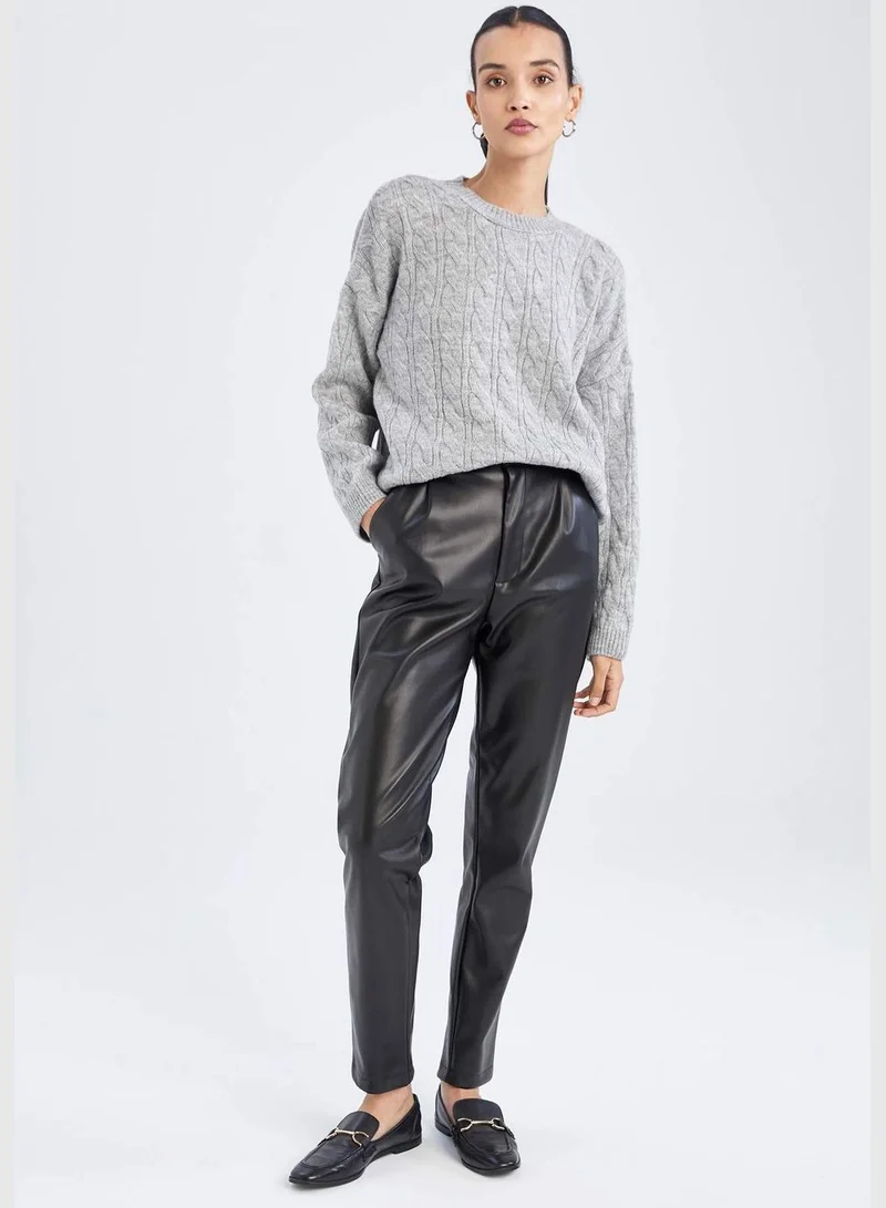 DeFacto Woman Oversize Fit Crew Neck Long Sleeve Tricot Pullover
