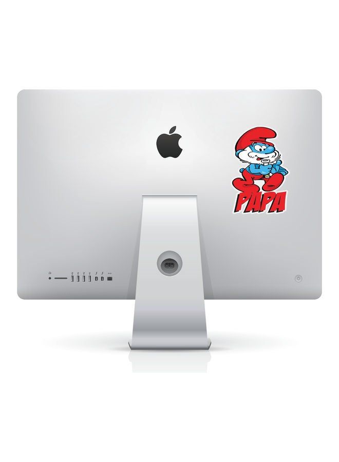 RKN Smurf Papa Cute Vinyl Sticker For College Stationary Notebook 6inch - Image 1