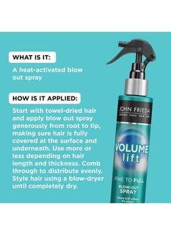 John Frieda Volume Lift Fine to Full Blow-Out Spray for Fine Hair, Safe for Color-Treated Hair, Root Booster Volumizing Spray, 4 Ounces, with Air-Silk Technology (Packaging May Vary)  - Image 5