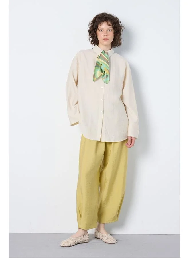 mina aise Women's Stone Premium Fabric Oversize Shirt 31084.