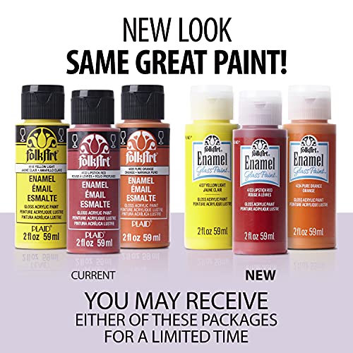 FolkArt Gloss Finish Acrylic Enamel Craft Set Designed for Beginners and Artists, Non-Toxic Formula Perfect for Glass and Ceramic Painting, , 32 Ounce, 16 Count (Pack of 1) - Image 2