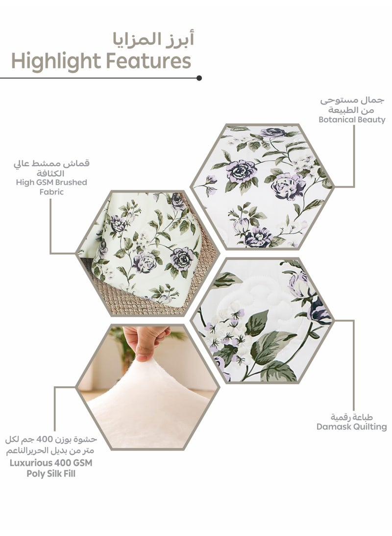 Doona Printed 4-Pcs Single Comforter Bedding Set Fits 120x200cm -Includes Comforter, Fitted Sheet, Pillow Shams & Pillowcases – Soft Microfiber Fabric with Soft 350 GSm Filling - Image 5