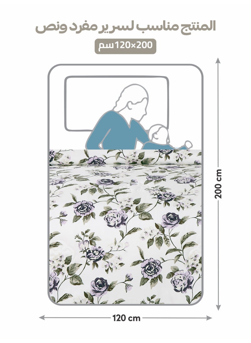 Doona Printed 4-Pcs Single Comforter Bedding Set Fits 120x200cm -Includes Comforter, Fitted Sheet, Pillow Shams & Pillowcases – Soft Microfiber Fabric with Soft 350 GSm Filling - Image 3