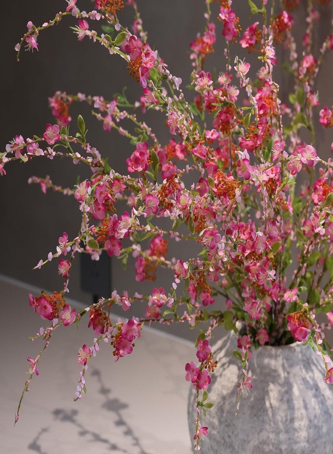 mizii 3Pcs 45" Artificial Cherry Blossom Branches Pink Fake Silk Cherry Blossoms Flowers with Long Stem for Wedding Decorations Table Centerpieces Vase Arrangement Home Decor (Pink) - Image 4