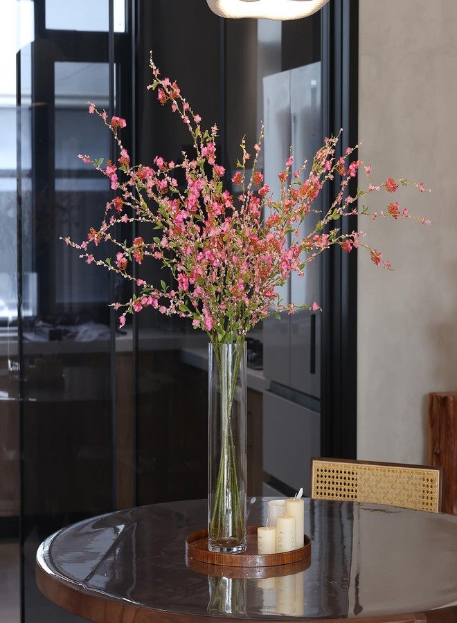 mizii 3Pcs 45" Artificial Cherry Blossom Branches Pink Fake Silk Cherry Blossoms Flowers with Long Stem for Wedding Decorations Table Centerpieces Vase Arrangement Home Decor (Pink) - Image 5