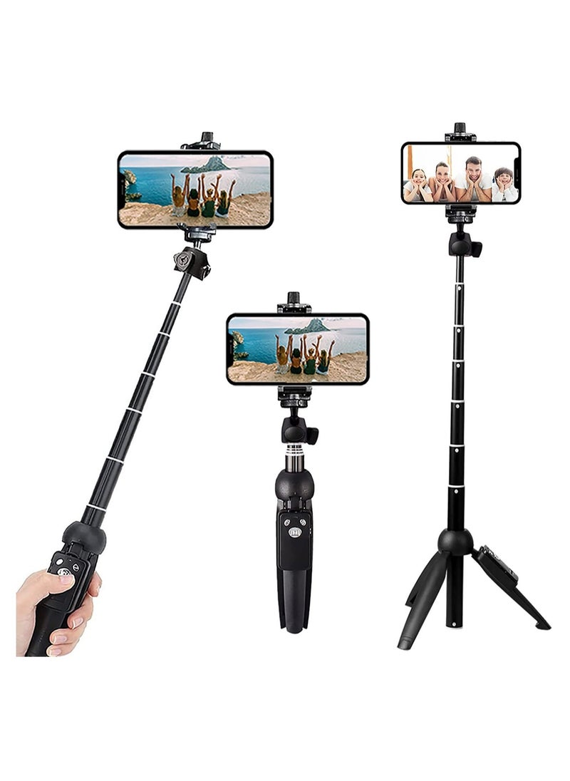 Raxoom Selfie Stick For Phone Size 4.5-6.2Inch, Extendable Selfie Stick Tripod with Bluetooth Wireless Remote Phone Holder - Image 1