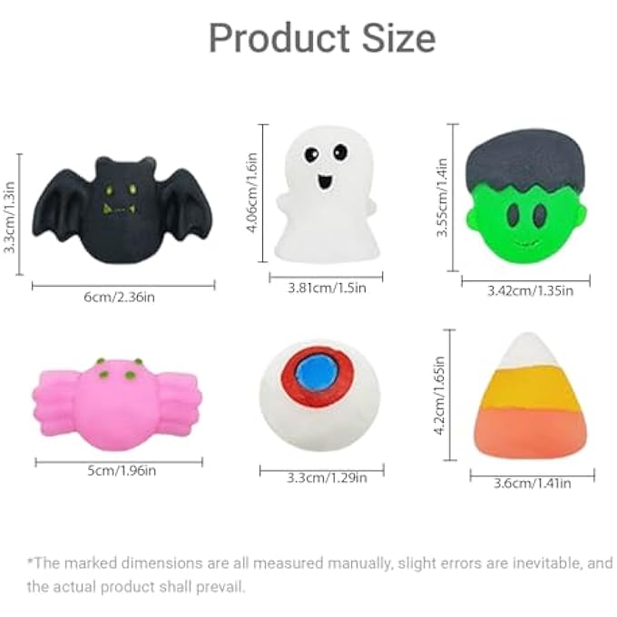 SSKHE Random Style Halloween Squeeze Toys Squishy Toys Stress Relief Toy Pumpkin Ghost Bat Witch Goody Bags Filler Gifts for Halloween Goody Bags Party Favors Treat Gifts - Image 2