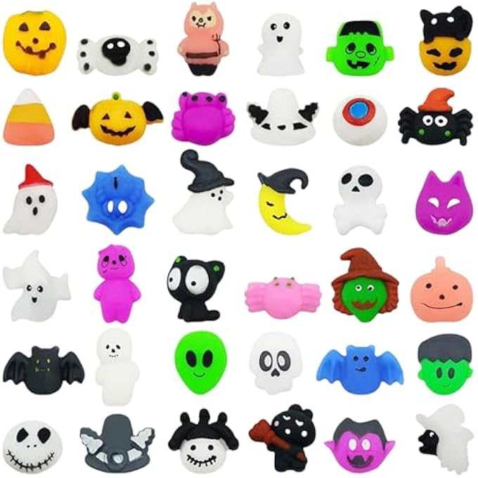 SSKHE Random Style Halloween Squeeze Toys Squishy Toys Stress Relief Toy Pumpkin Ghost Bat Witch Goody Bags Filler Gifts for Halloween Goody Bags Party Favors Treat Gifts - Image 1